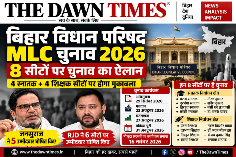 बिहार MLC चुनाव 2026: 8 सीटों पर चुनाव, 16 नवंबर को खत्म होगा मौजूदा सदस्यों का कार्यकाल