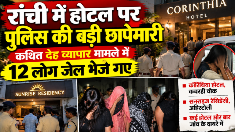 रांची में होटल पर पुलिस की छापेमारी, कथित देह व्यापार के मामले में 12 लोगों को न्यायिक हिरासत में भेजे जाने की खबर; महिलाओं की सुरक्षा और पुनर्वास पर भी सवाल